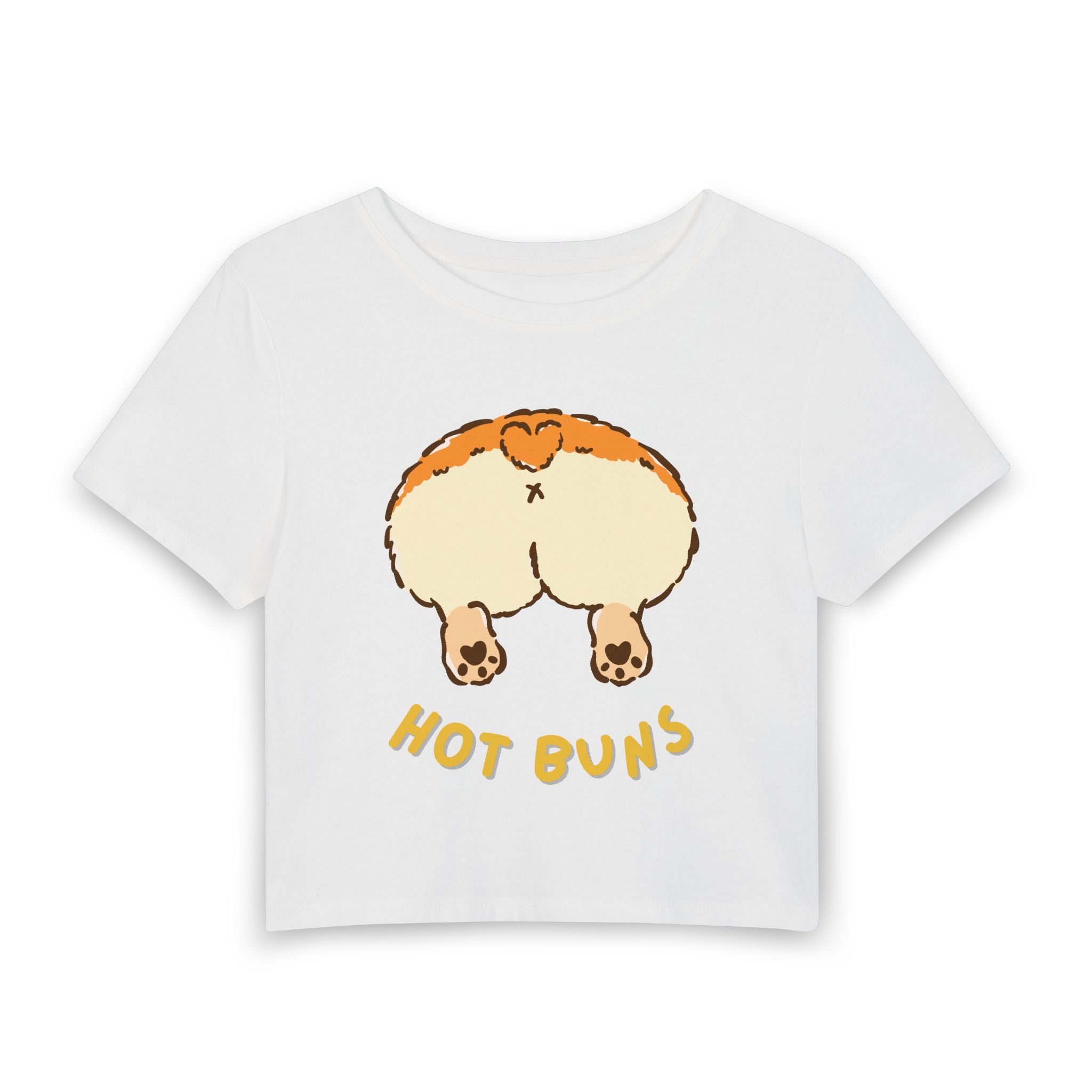 Hot Buns Baby Tee — graphic baby crop tee from Chicky Tings