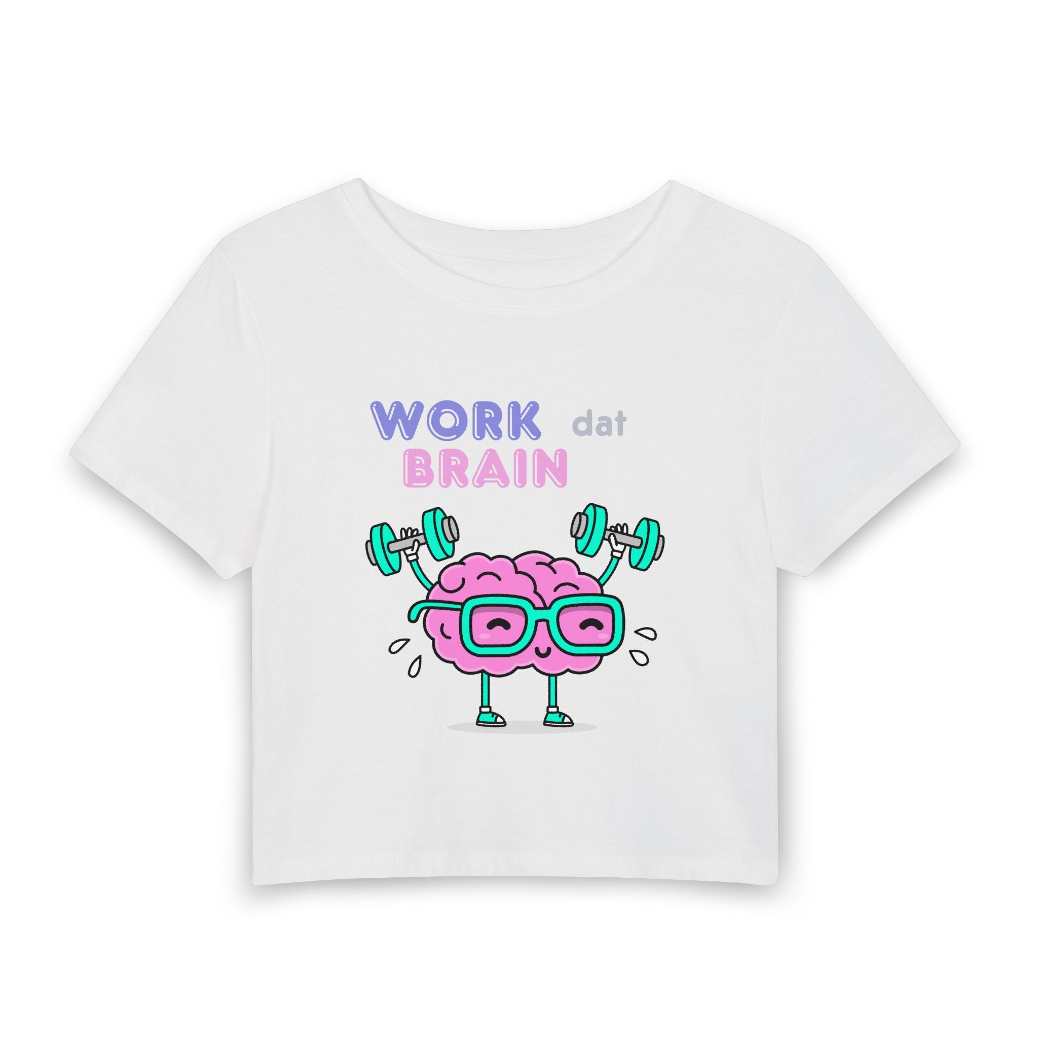 Work Dat Brain Baby Tee — graphic baby crop tee from Chicky Tings