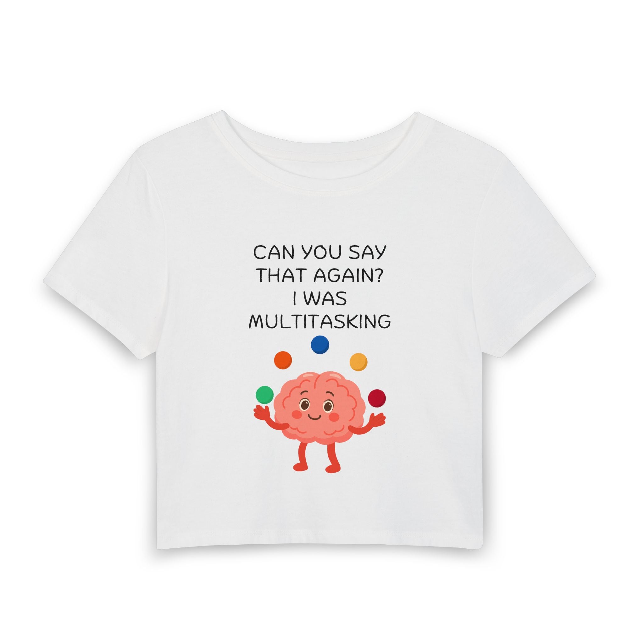 Multitasking Brain Baby Tee — graphic baby crop tee from Chicky Tings