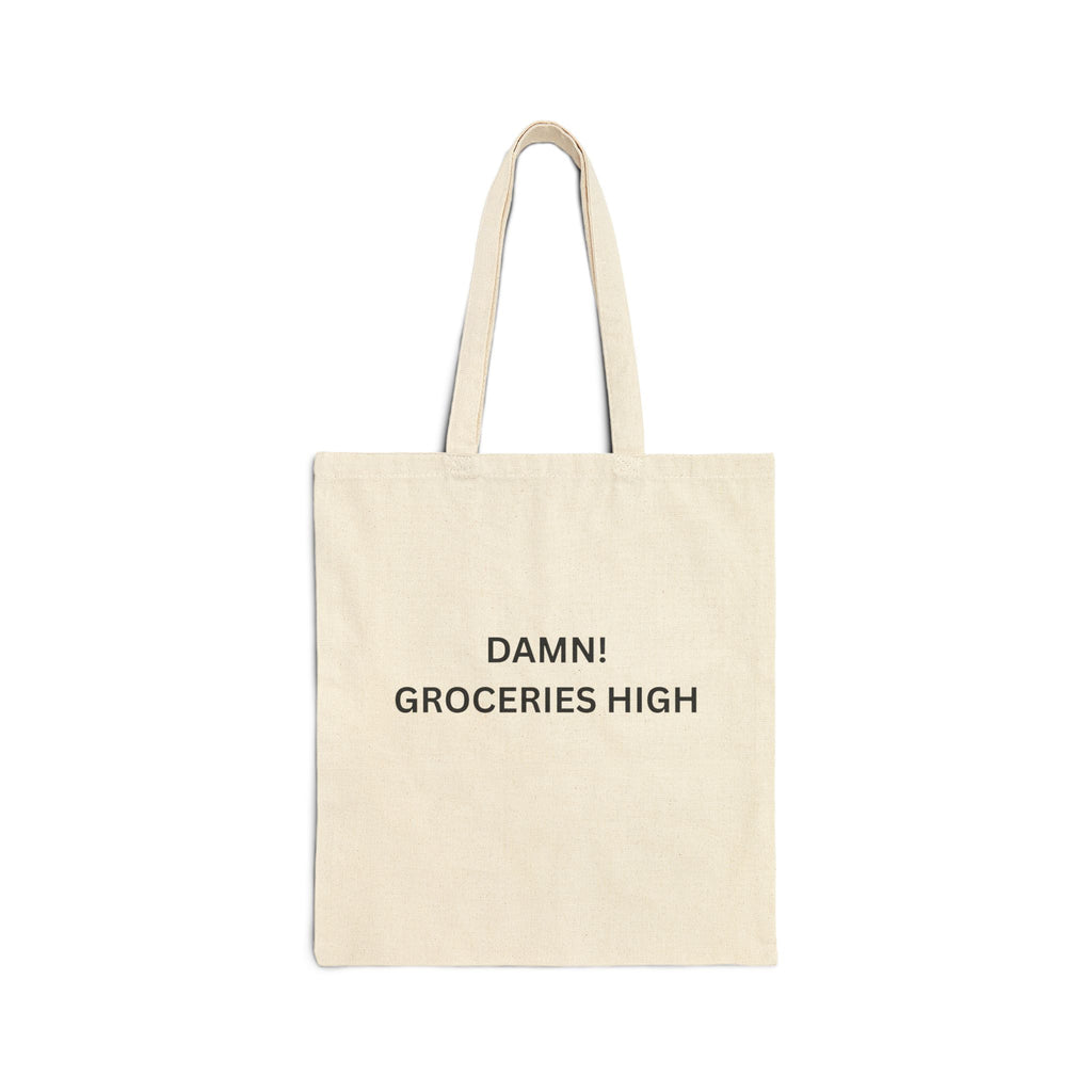 Damn! Groceries High Tote Bag in Natural, front view