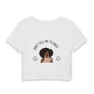 Don't Tell Me To Smile Baby Tee mockup