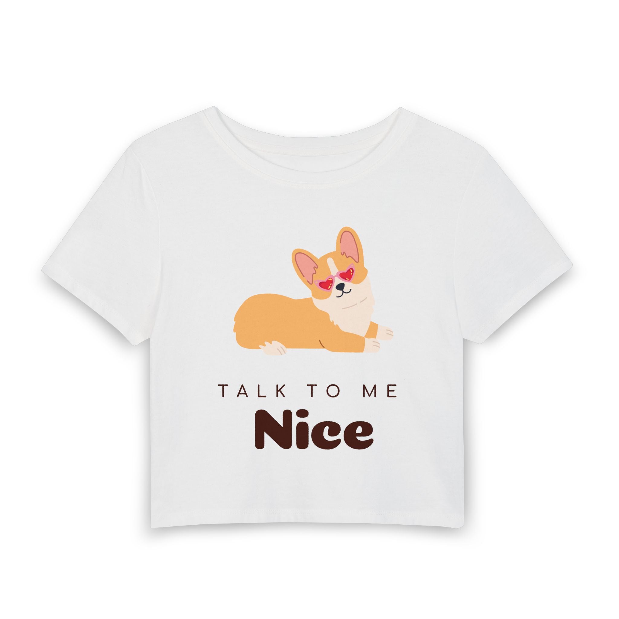 Talk to Me Nice Baby Tee — graphic baby crop tee from Chicky Tings