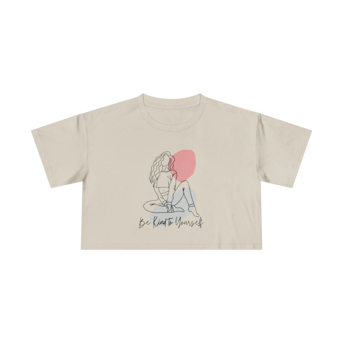 Be Kind to Yourself Crop Top from Chicky Tings - self love graphic tee, positive statement shirt
