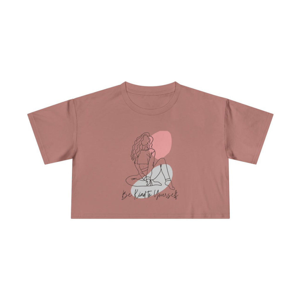 Be Kind to Yourself Crop Top from Chicky Tings - self love graphic tee, positive statement shirt