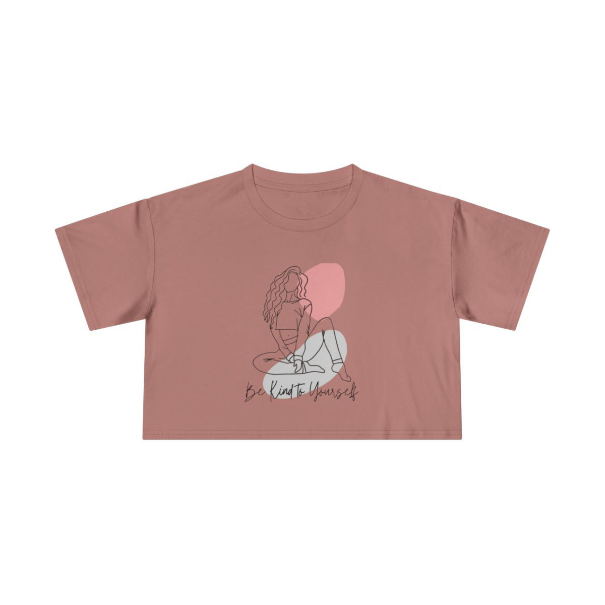 Be Kind to Yourself Crop Top from Chicky Tings - self love graphic tee, positive statement shirt