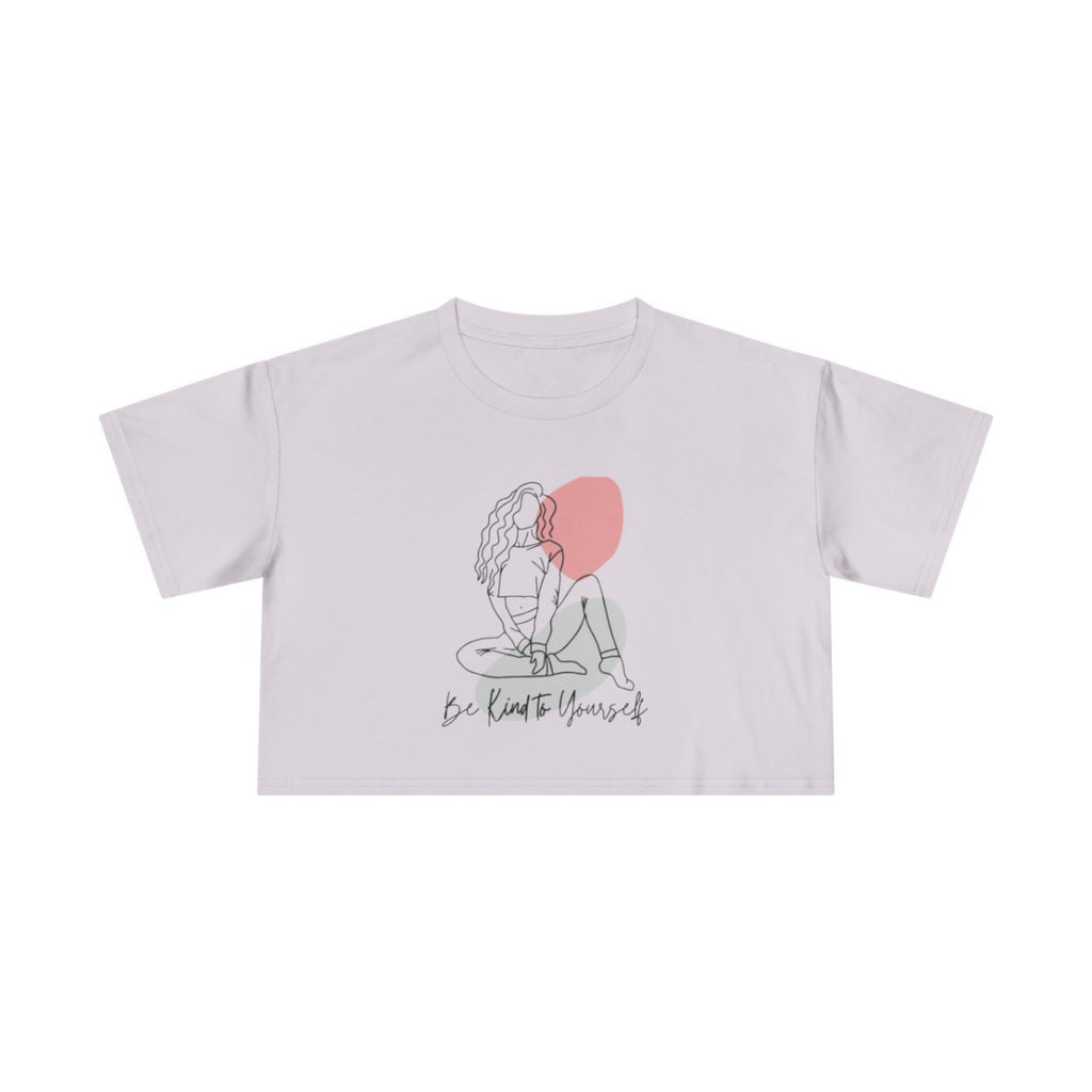 Be Kind to Yourself Crop Top from Chicky Tings - self love graphic tee, positive statement shirt