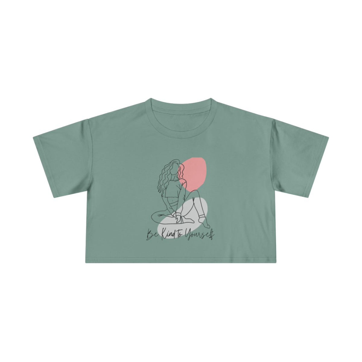 Be Kind to Yourself Crop Top from Chicky Tings - self love graphic tee, positive statement shirt