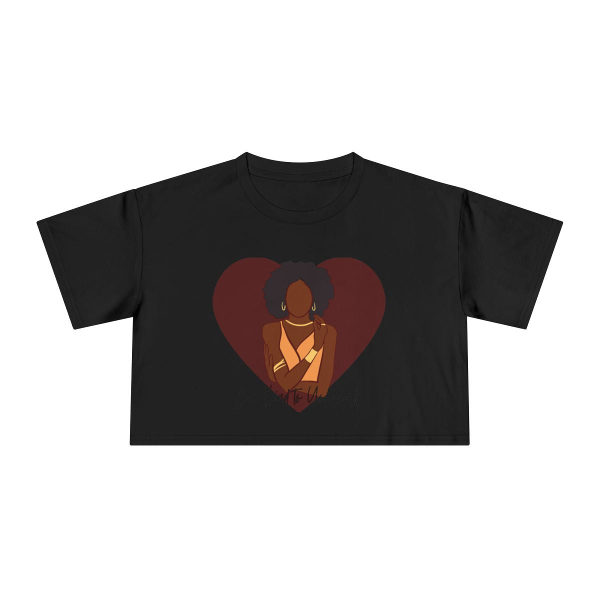 Be Kind to Yourself Crop Top from Chicky Tings - self love graphic tee, positive statement shirt