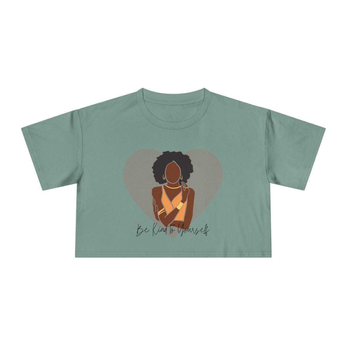 Be Kind to Yourself Crop Top from Chicky Tings - self love graphic tee, positive statement shirt