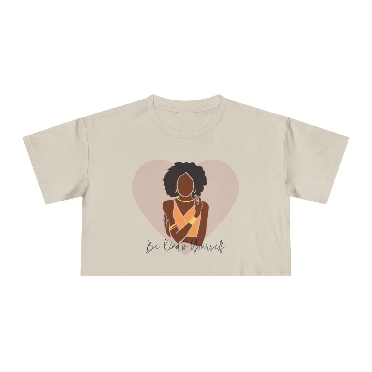 Be Kind to Yourself Crop Top from Chicky Tings - self love graphic tee, positive statement shirt