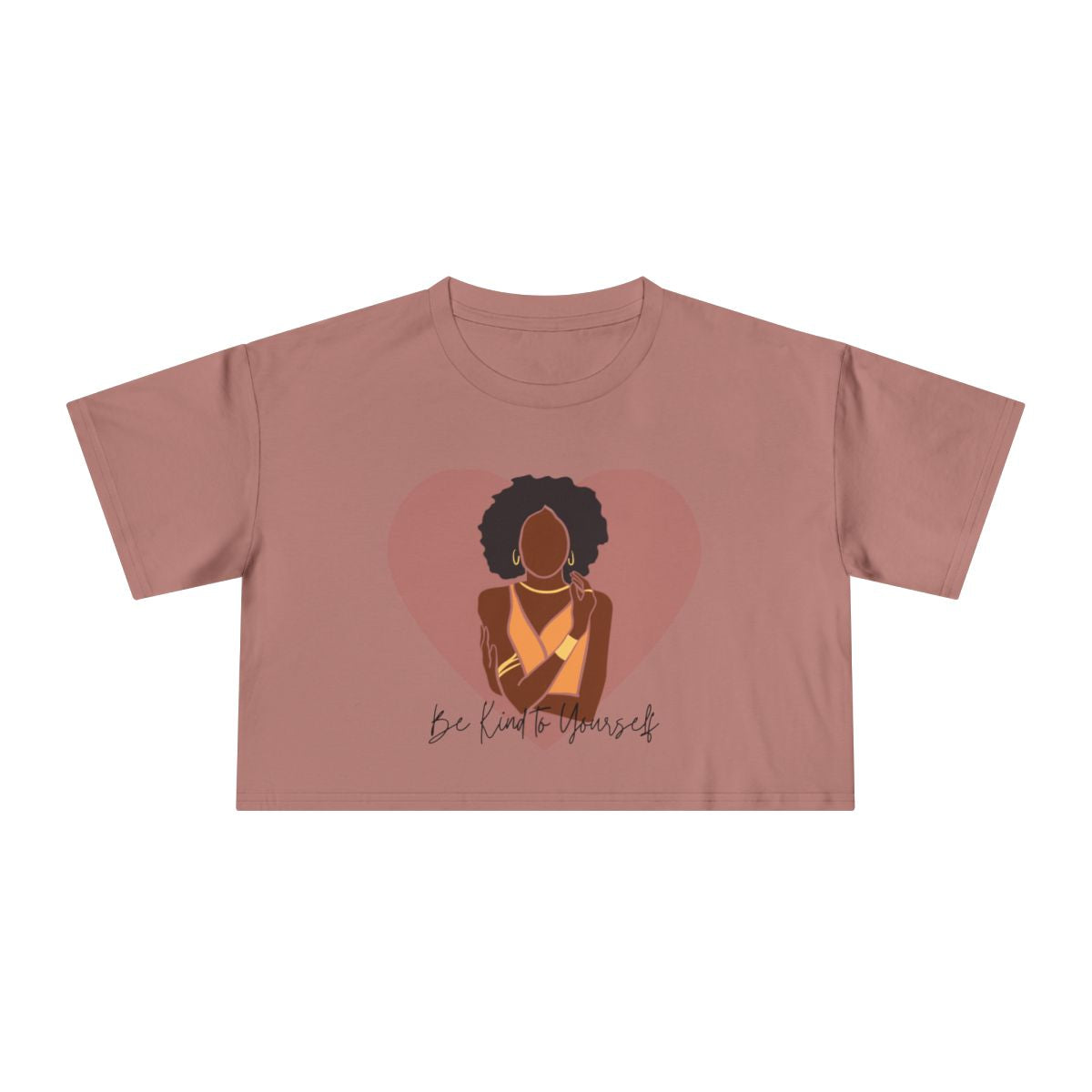 Be Kind to Yourself Crop Top from Chicky Tings - self love graphic tee, positive statement shirt