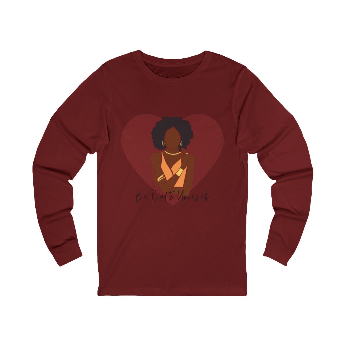 Be Kind to Yourself Long Sleeve from Chicky Tings - self love graphic tee, positive statement shirt