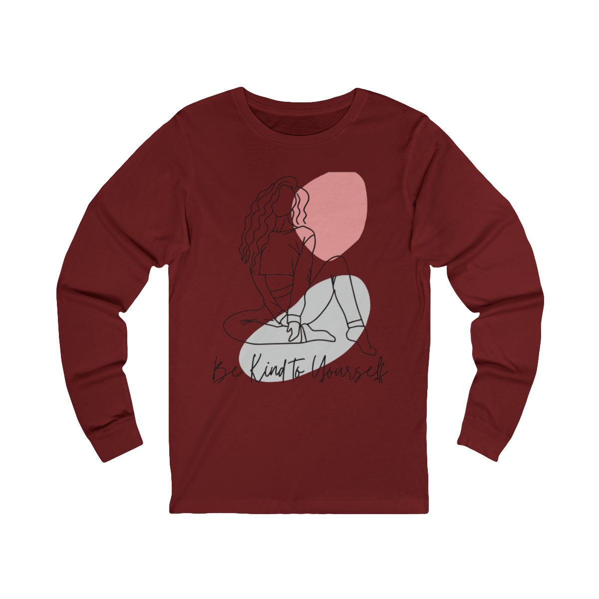 Be Kind to Yourself Long Sleeve from Chicky Tings - self love graphic tee, positive statement shirt