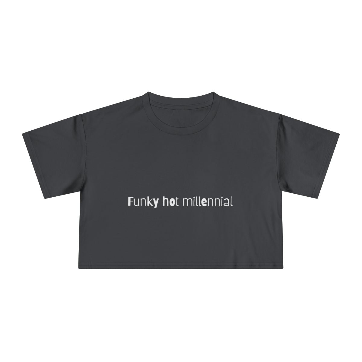 Funky Hot Millennial Crop Top from Chicky Tings - millennial graphic tee, y2k inspired shirt