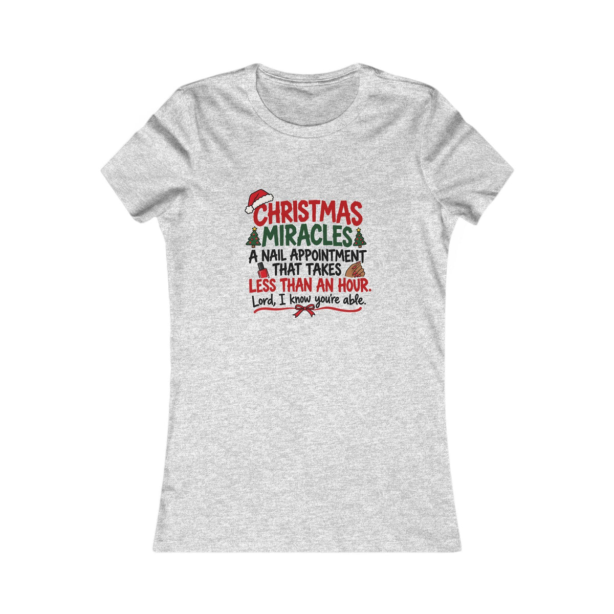 Nail Appointment Under an Hour Tee in Gray, front view