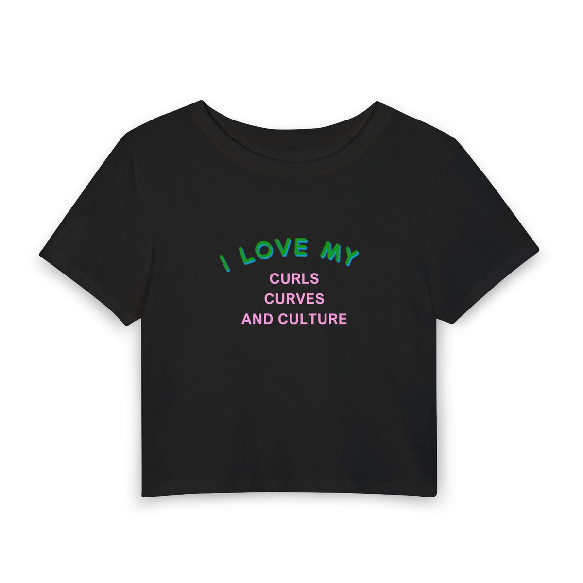 I Love My Baby Tee in Black, front view