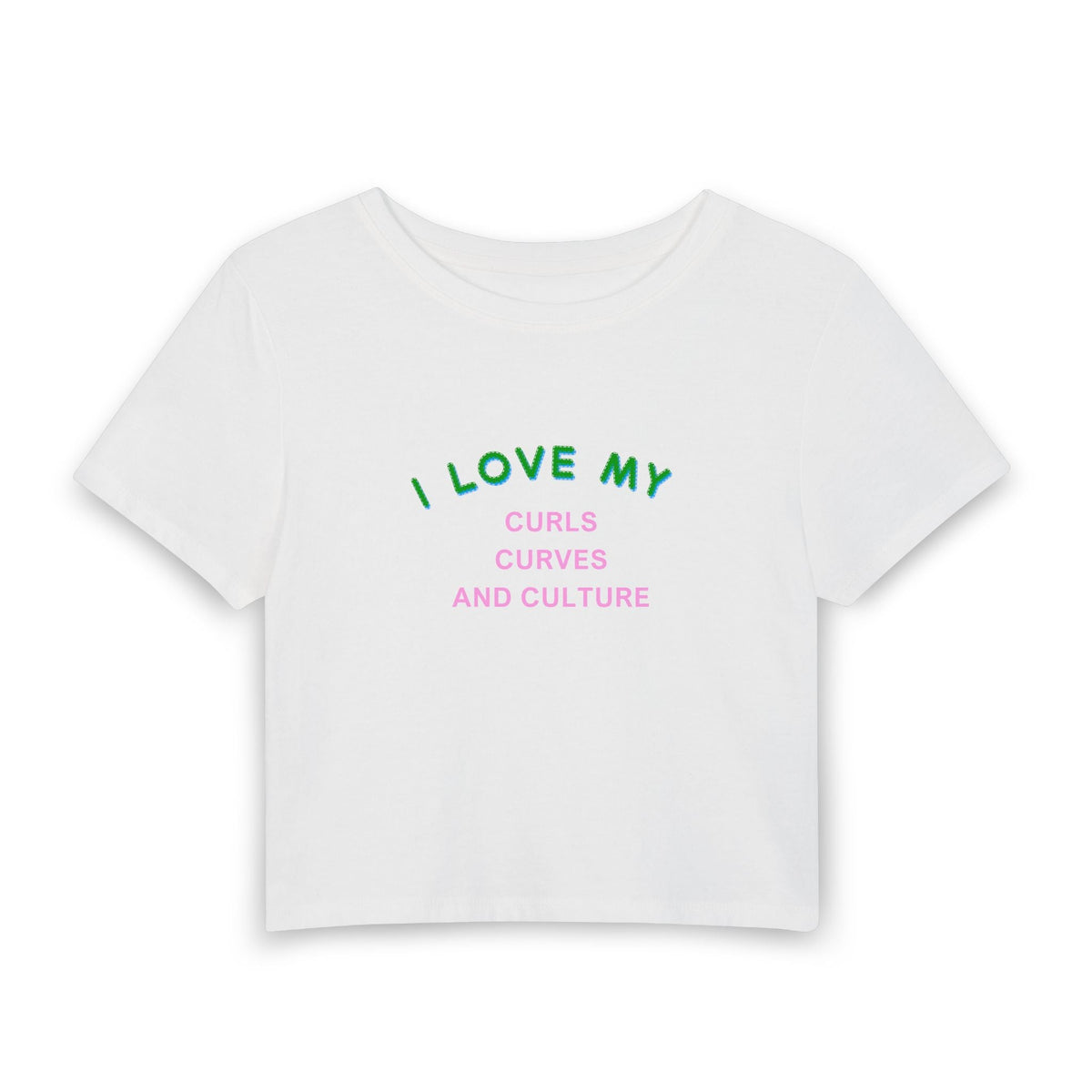 I Love My Baby Tee in White, front view