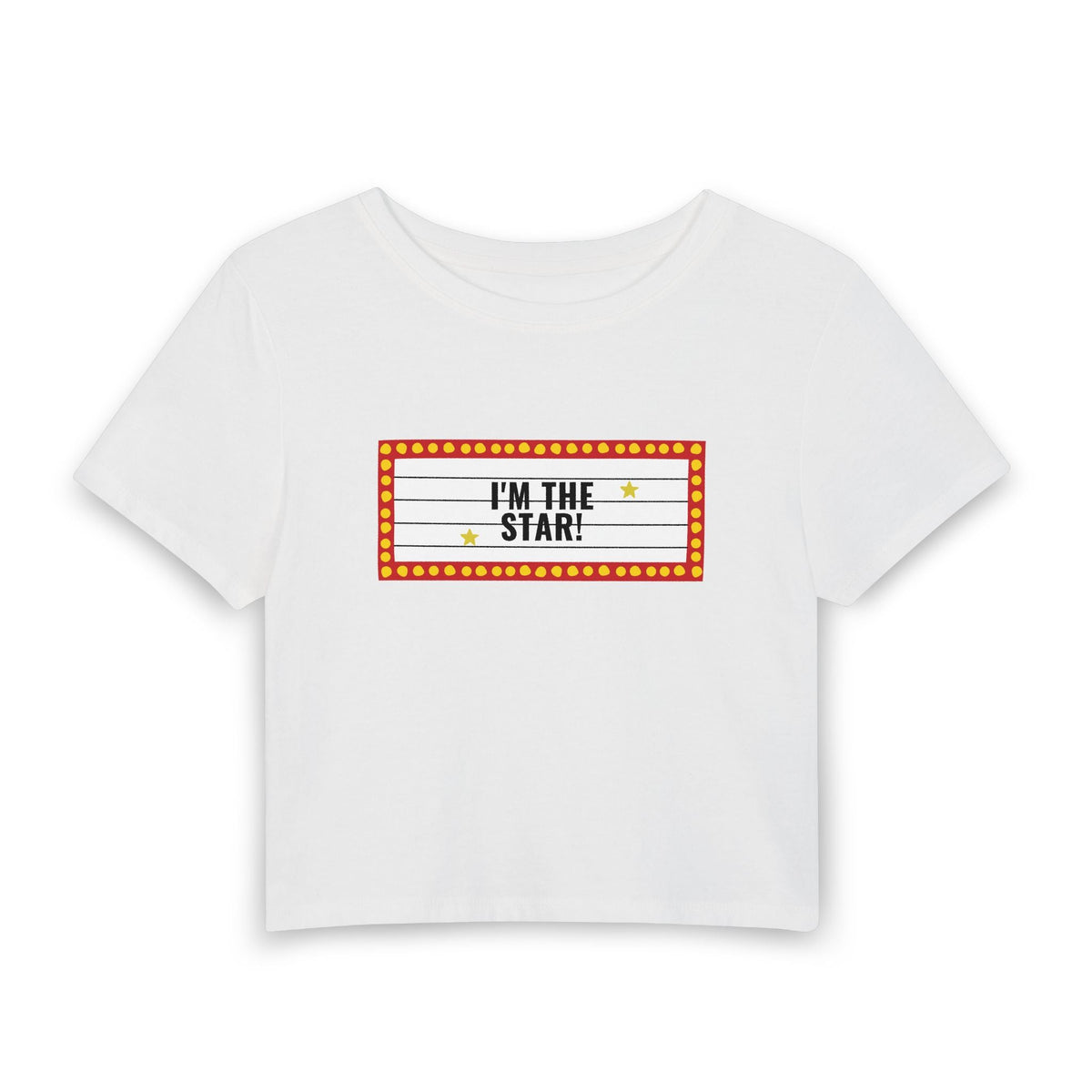 I’m the Star Baby Tee in White, front view