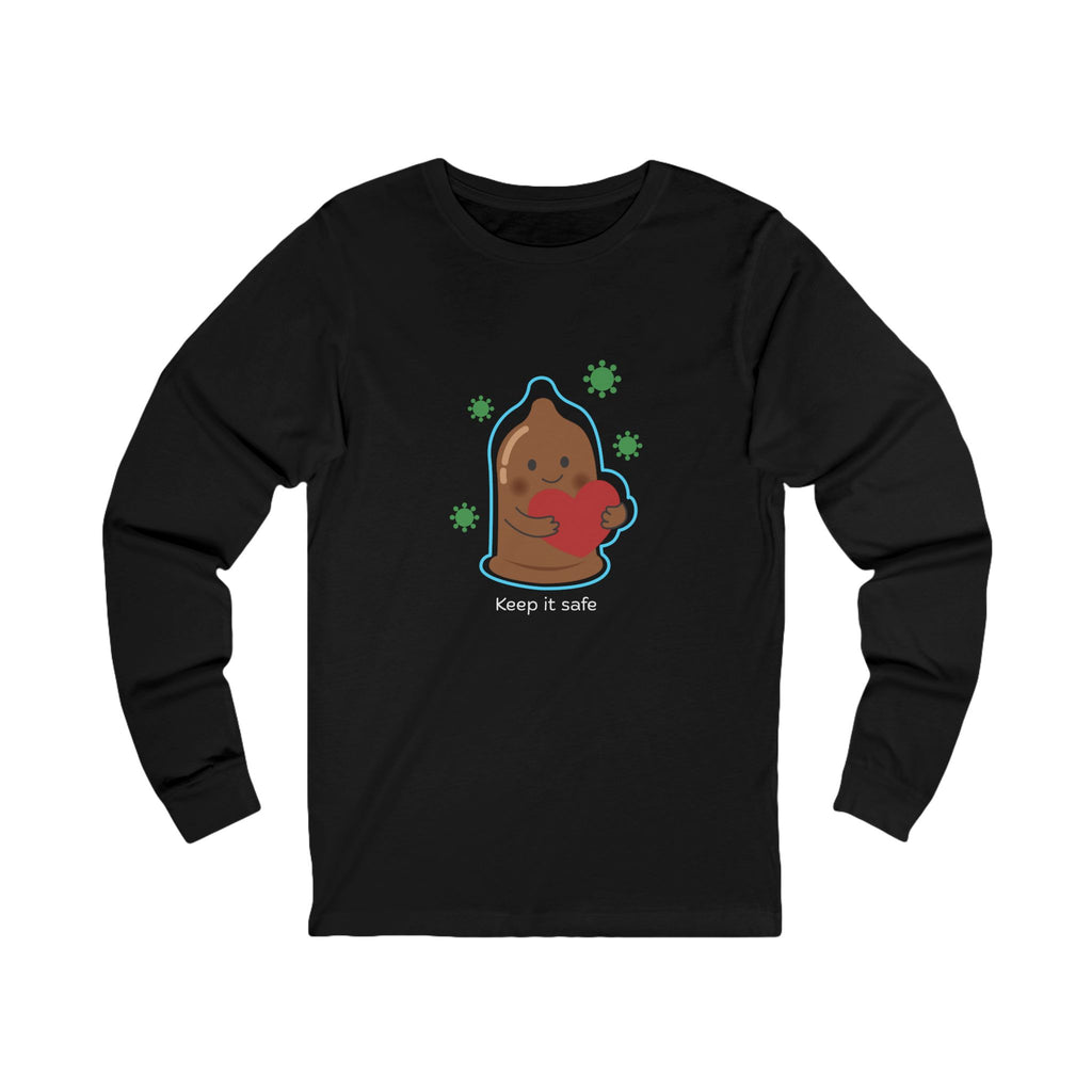 Keep It Safe — Brown Long Sleeve in Black, front view