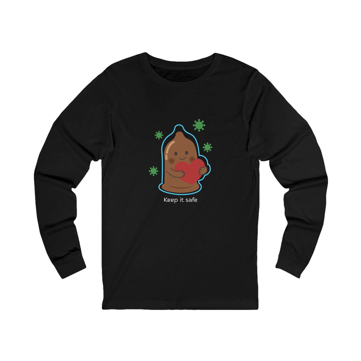 Keep It Safe — Brown Long Sleeve in Black, front view