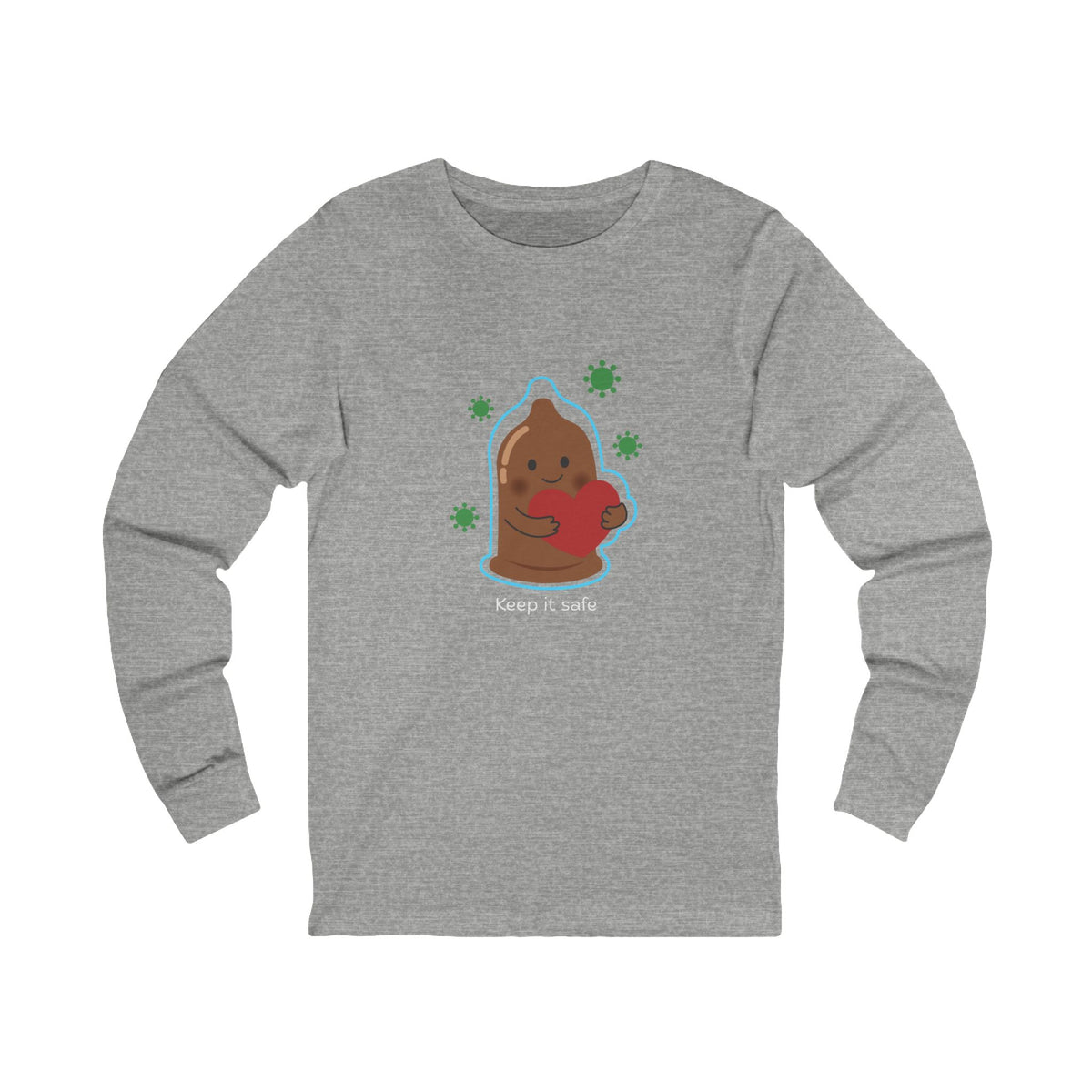 Keep It Safe — Brown Long Sleeve in Gray, front view