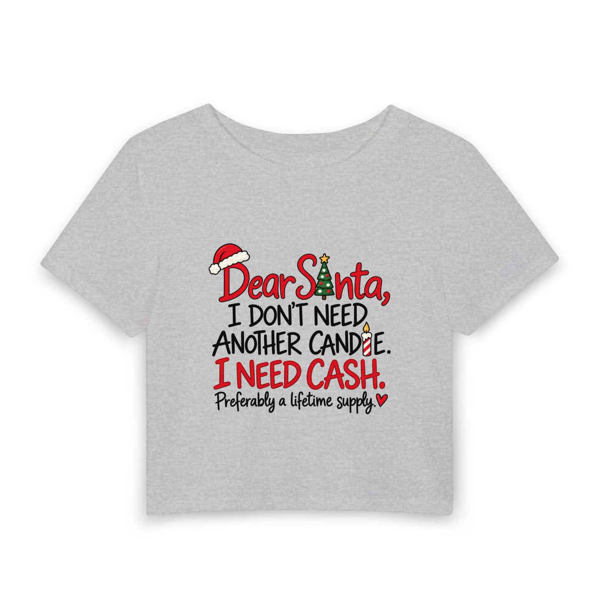 Lifetime Supply of Cash Baby Tee in Gray, front view