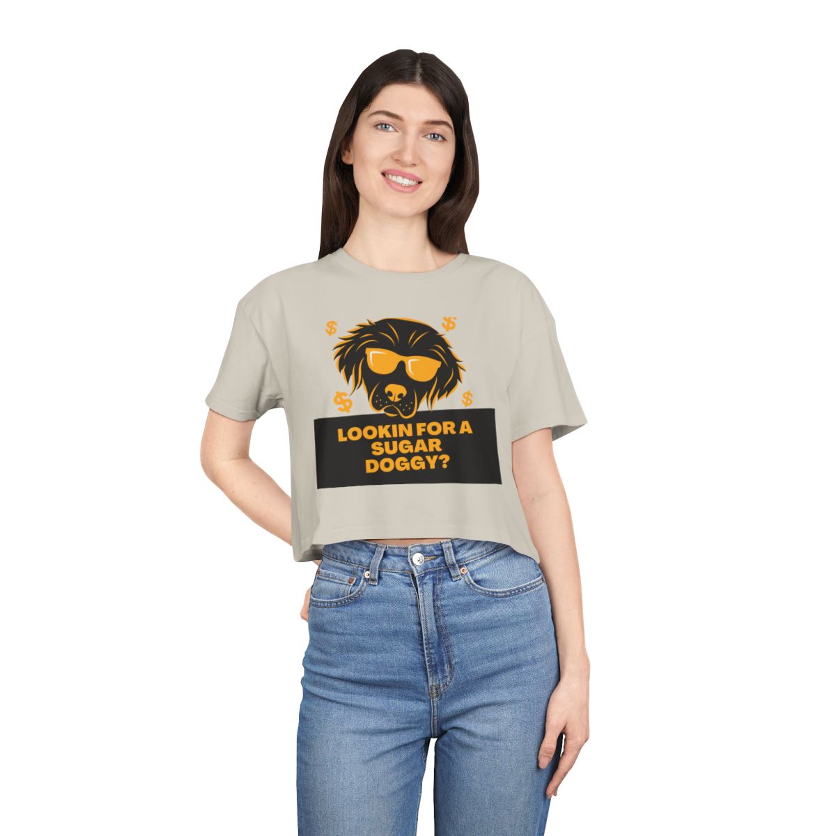Lookin for a Sugar Doggy Crop Top from Chicky Tings - funny dog graphic tee, cheeky shirt