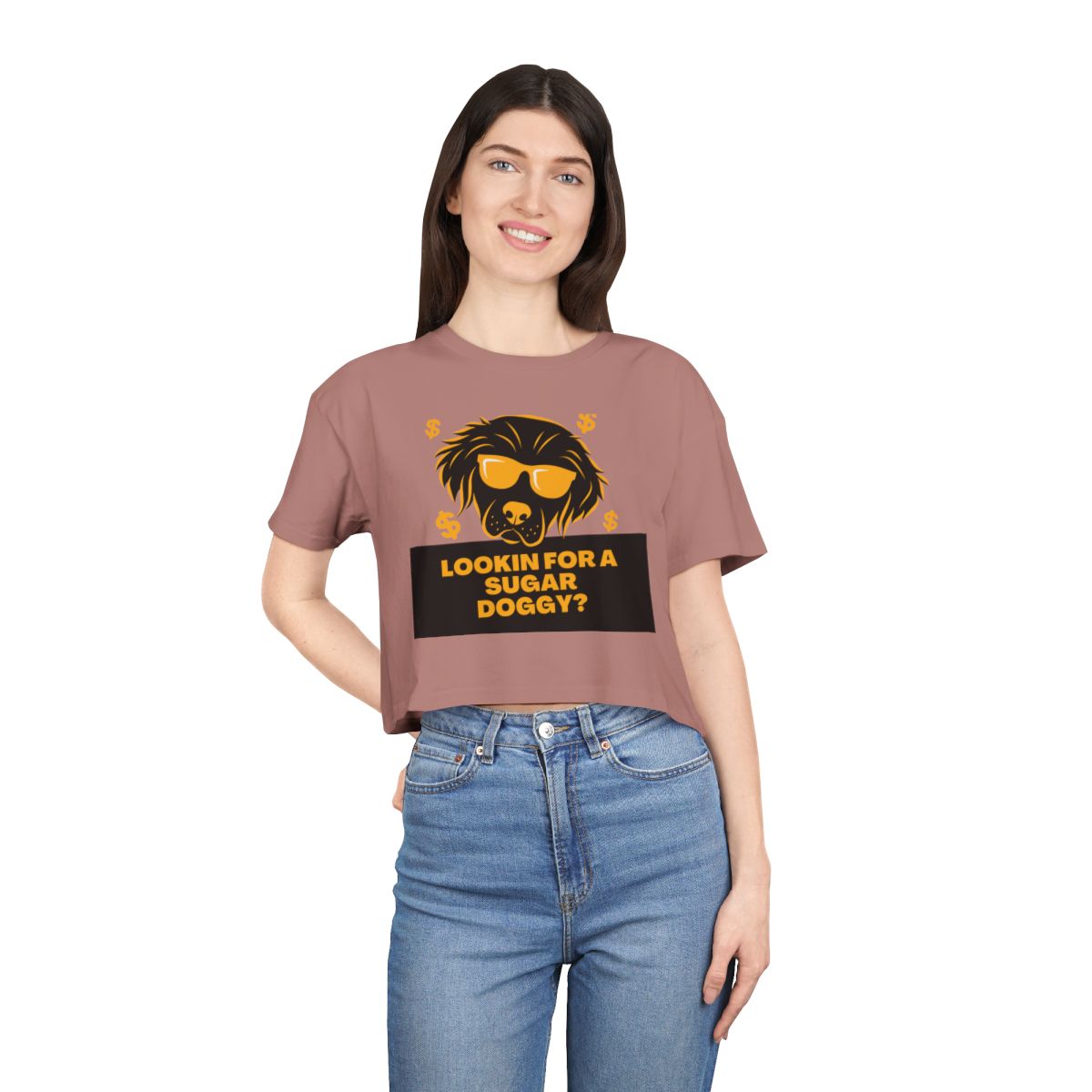 Lookin for a Sugar Doggy Crop Top from Chicky Tings - funny dog graphic tee, cheeky shirt