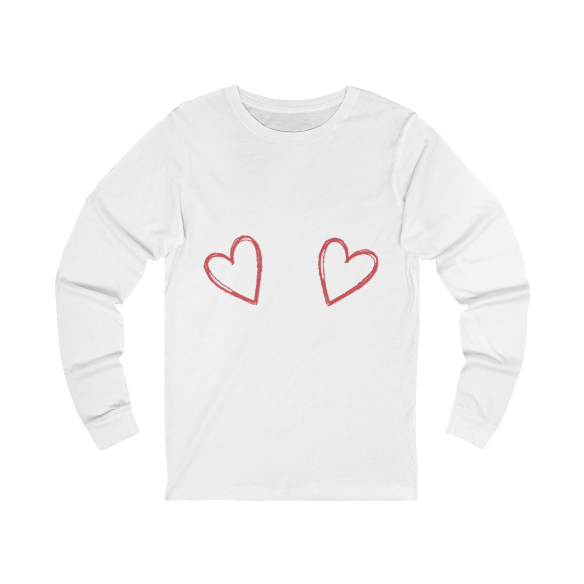 Love Me Long Sleeve from Chicky Tings - heart graphic tee, cute love shirt