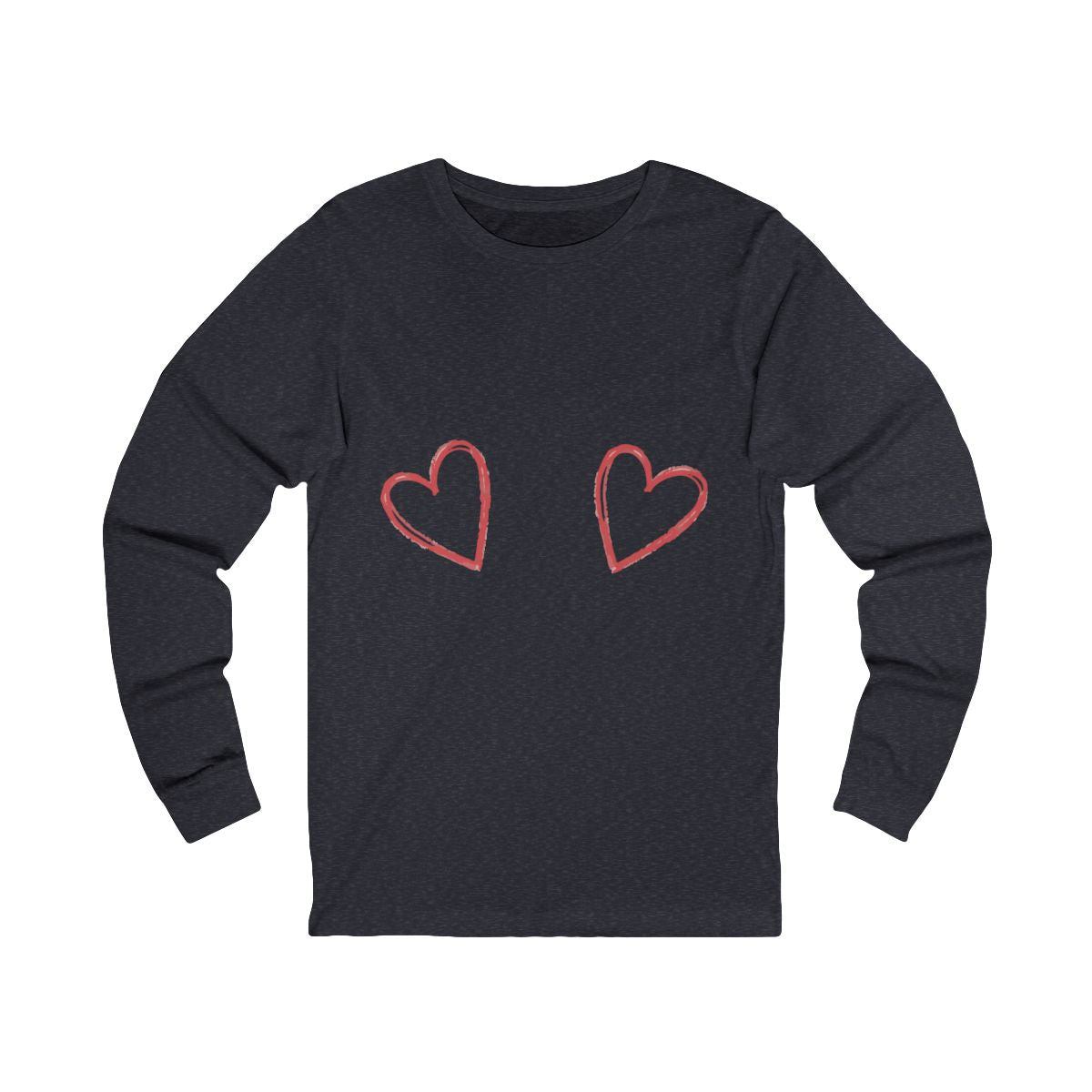 Love Me Long Sleeve from Chicky Tings - heart graphic tee, cute love shirt