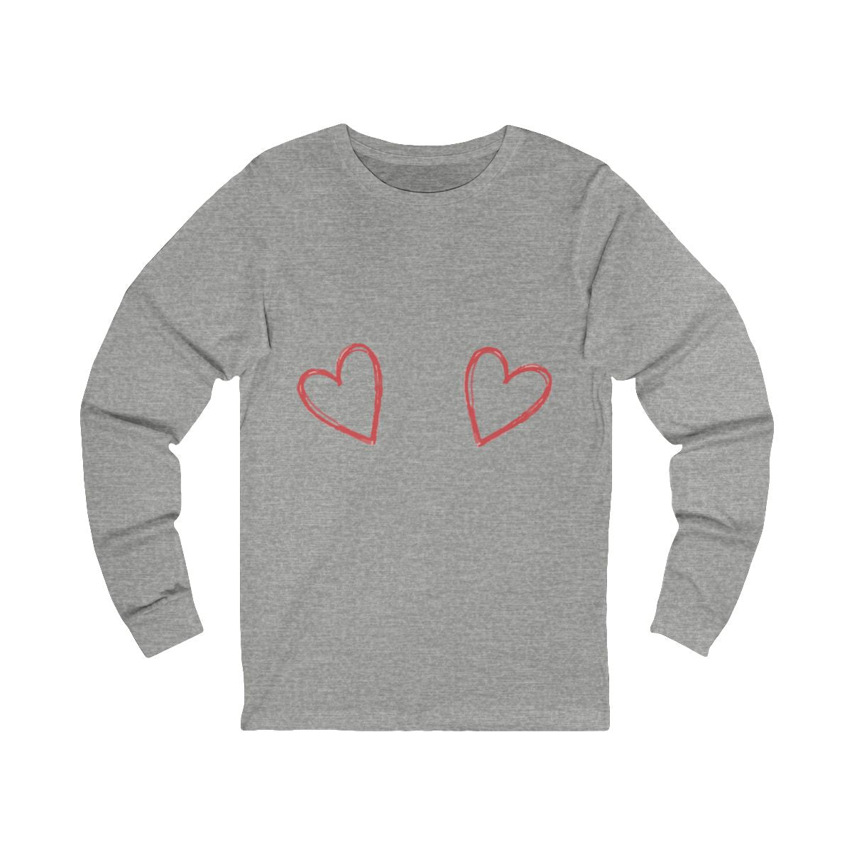 Love Me Long Sleeve from Chicky Tings - heart graphic tee, cute love shirt
