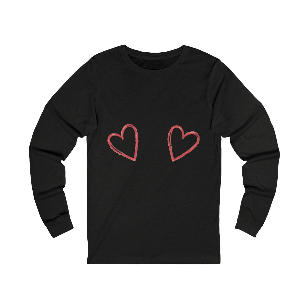Love Me Long Sleeve from Chicky Tings - heart graphic tee, cute love shirt