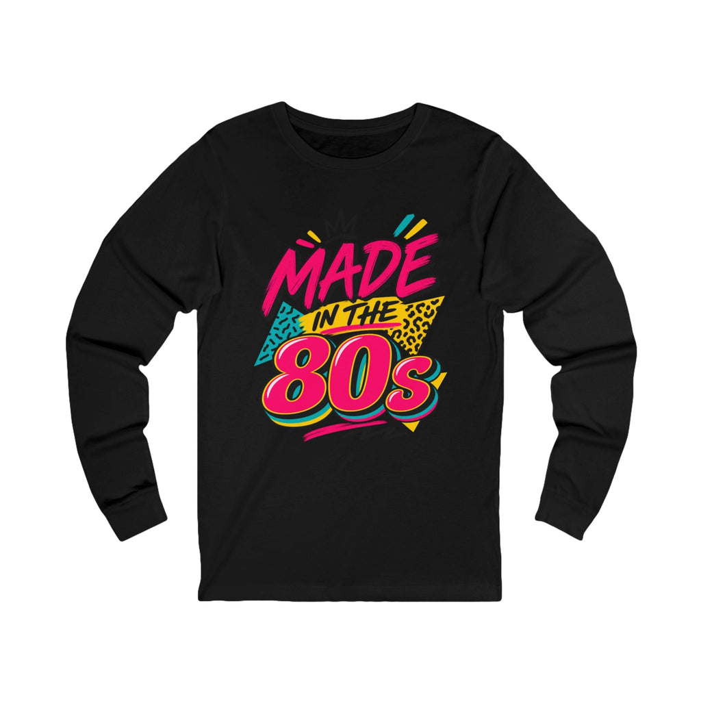 Made in the 80’s Long Sleeve in Black, front view