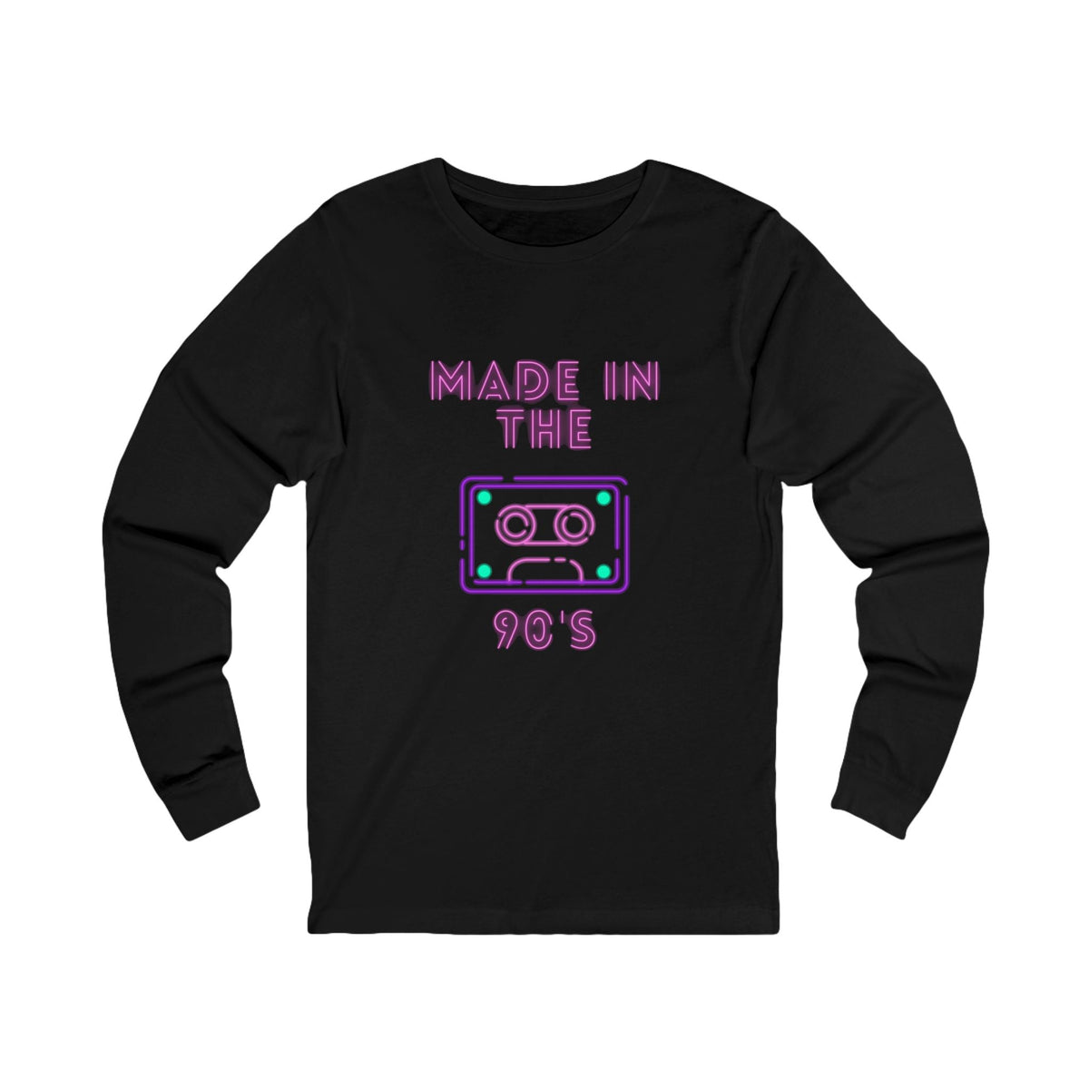 Made in the 90’s Long Sleeve in Black, front view