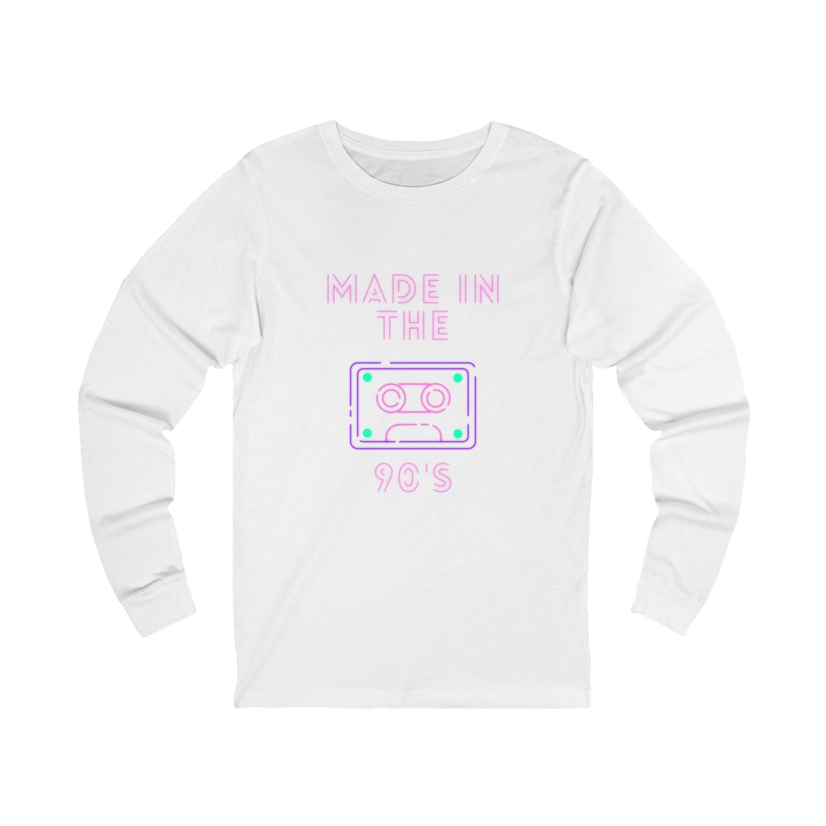 Made in the 90’s Long Sleeve in White, front view