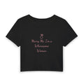 Marry Me, I’m a Whoresome Woman Baby Tee in Black, front view