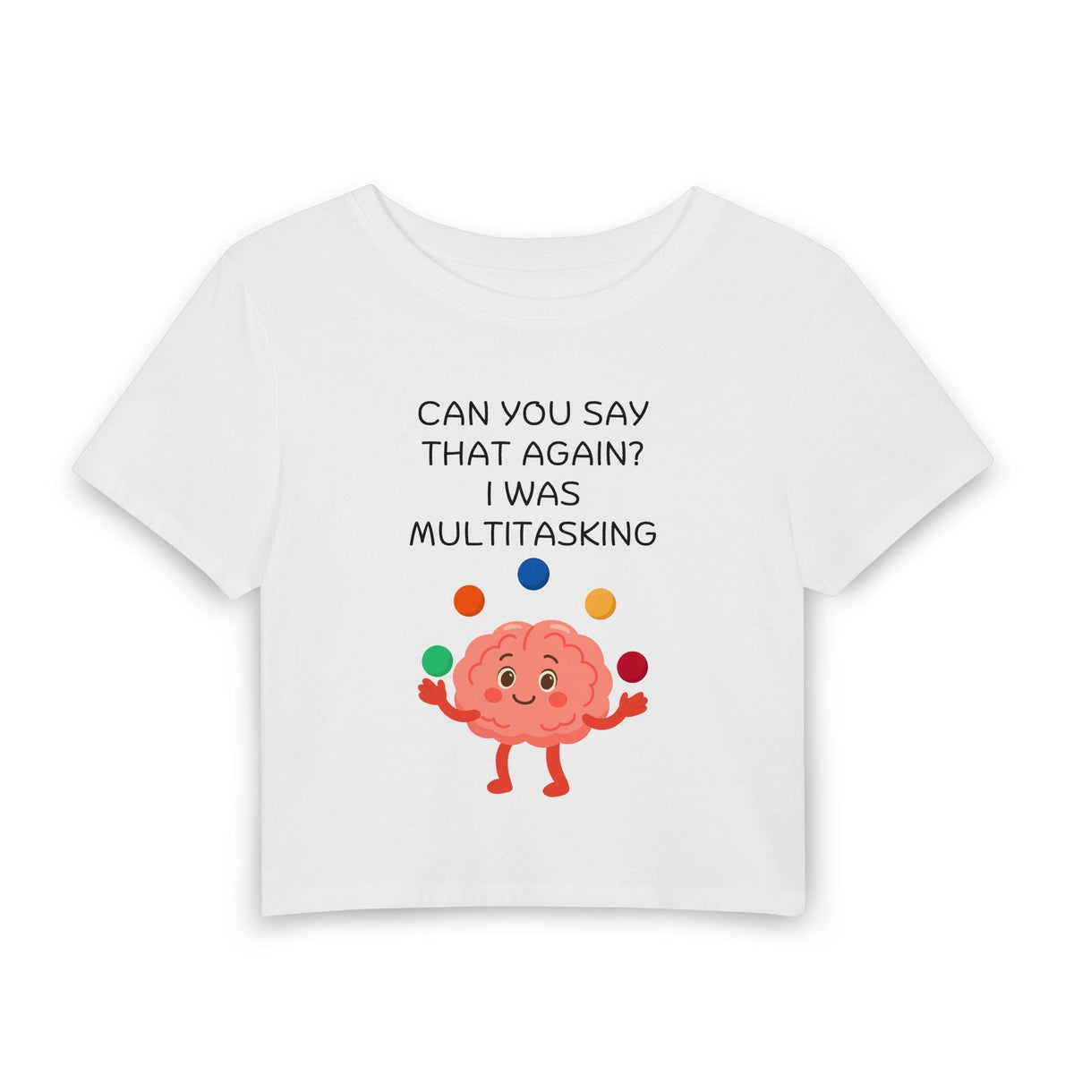 Multitasking Brain Baby Tee in White, front view