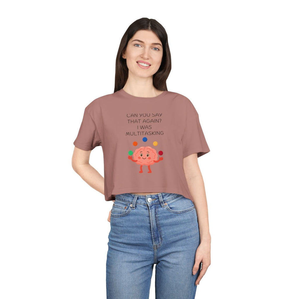 Multitasking Brain Crop Top from Chicky Tings - funny brain graphic tee, multitasking shirt