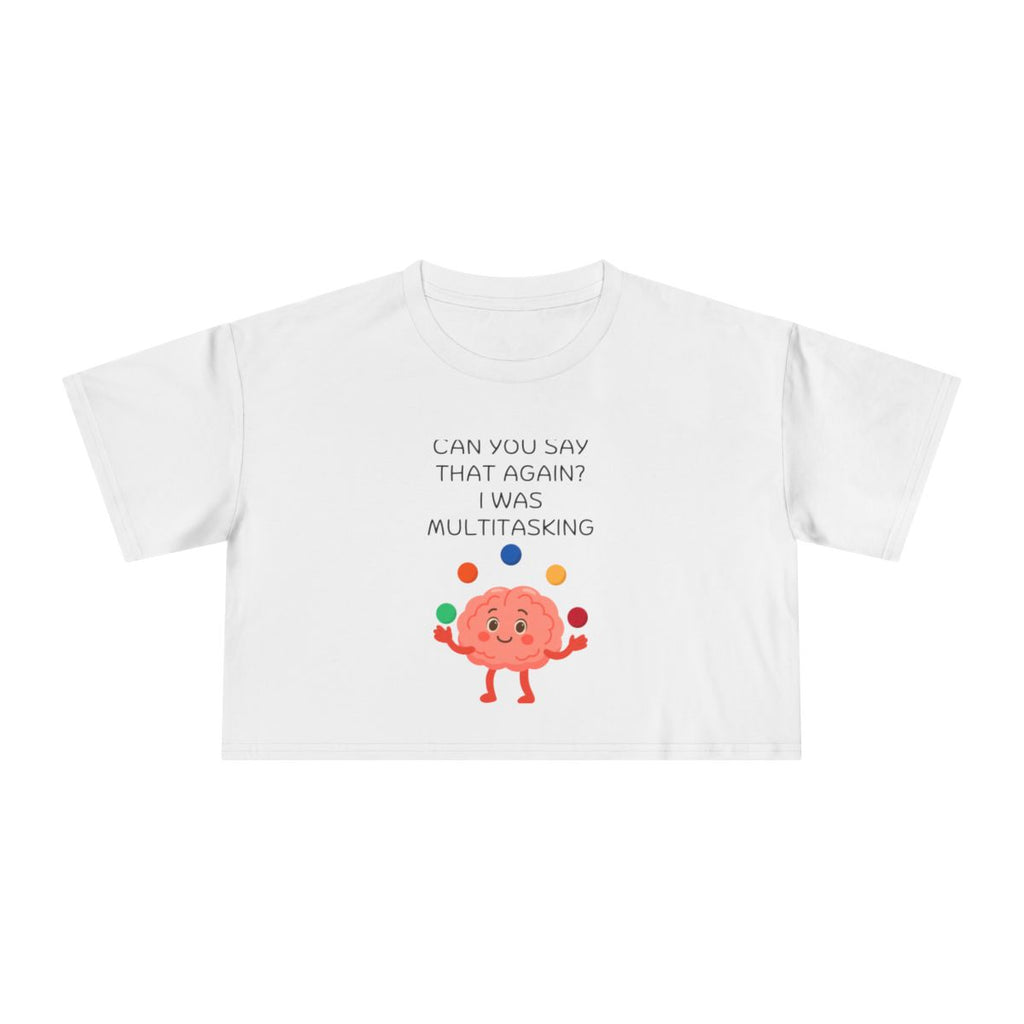 Multitasking Brain Crop Top from Chicky Tings - funny brain graphic tee, multitasking shirt
