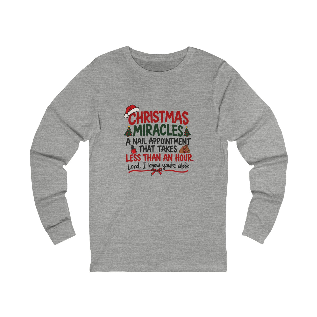 Nail Appointment Under an Hour Long Sleeve in Gray, front view