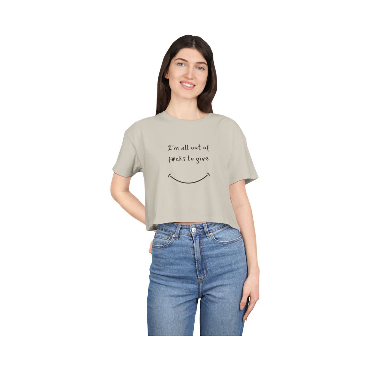 Out Of F*cks to Give Crop Top from Chicky Tings - funny statement tee, sarcastic graphic shirt