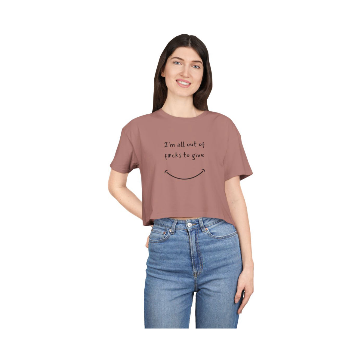 Out Of F*cks to Give Crop Top from Chicky Tings - funny statement tee, sarcastic graphic shirt