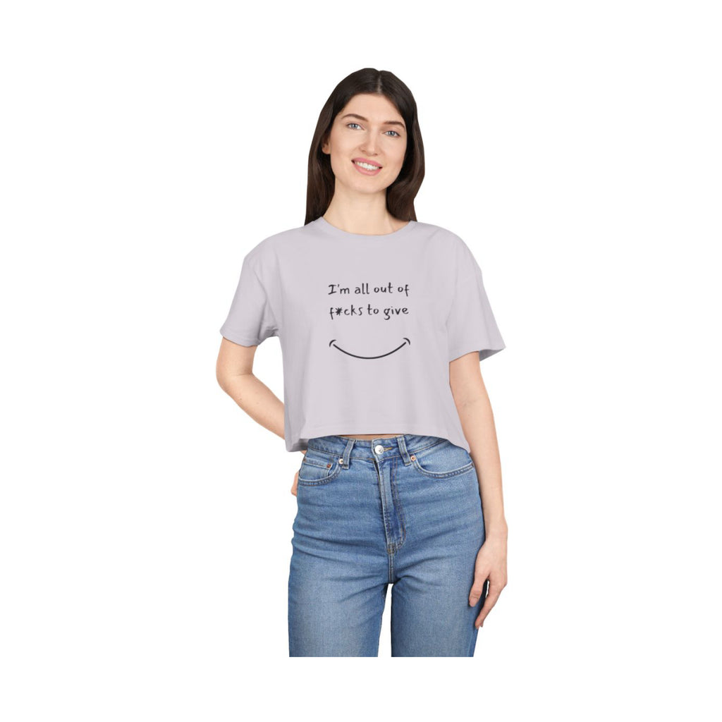 Out Of F*cks to Give Crop Top from Chicky Tings - funny statement tee, sarcastic graphic shirt