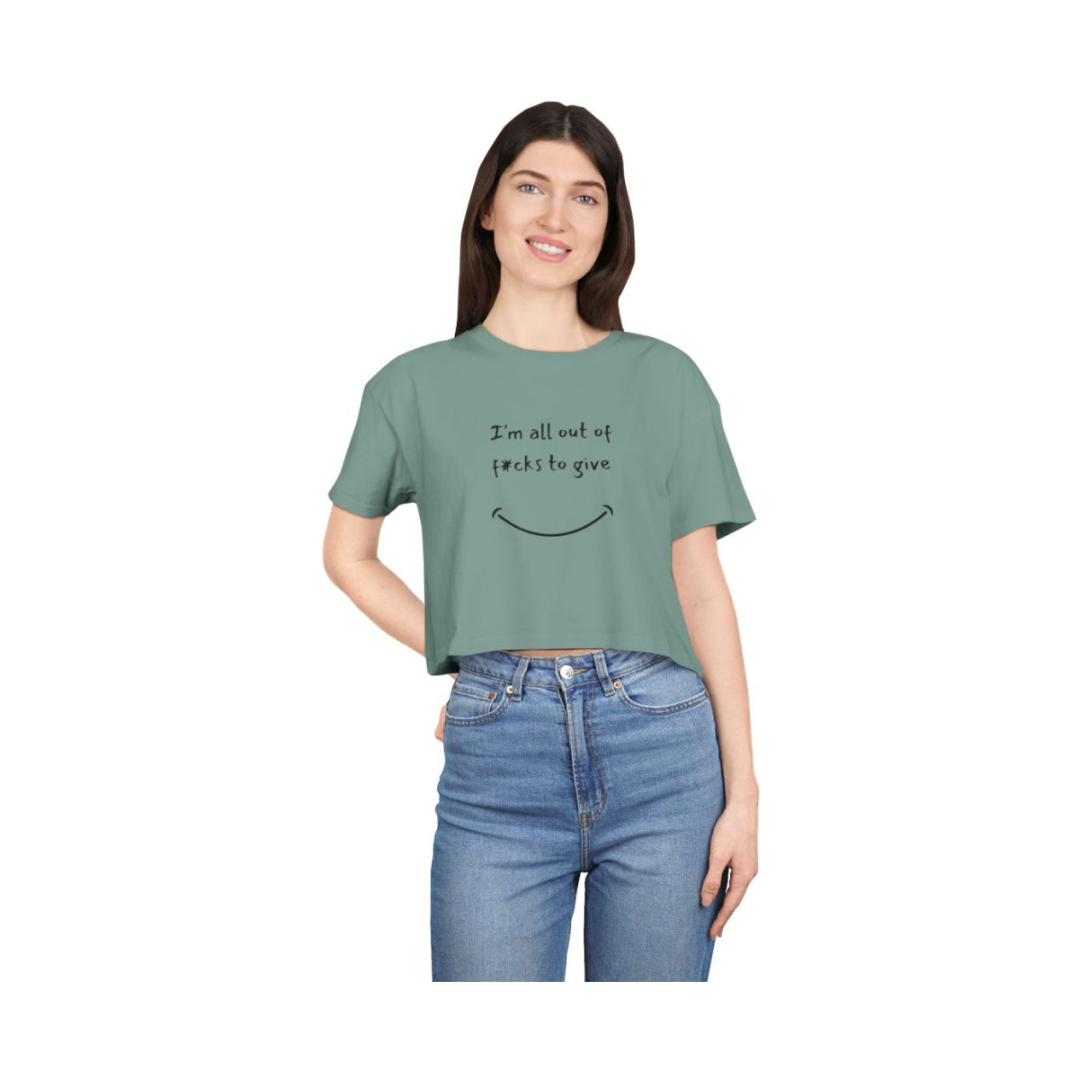 Out Of F*cks to Give Crop Top from Chicky Tings - funny statement tee, sarcastic graphic shirt