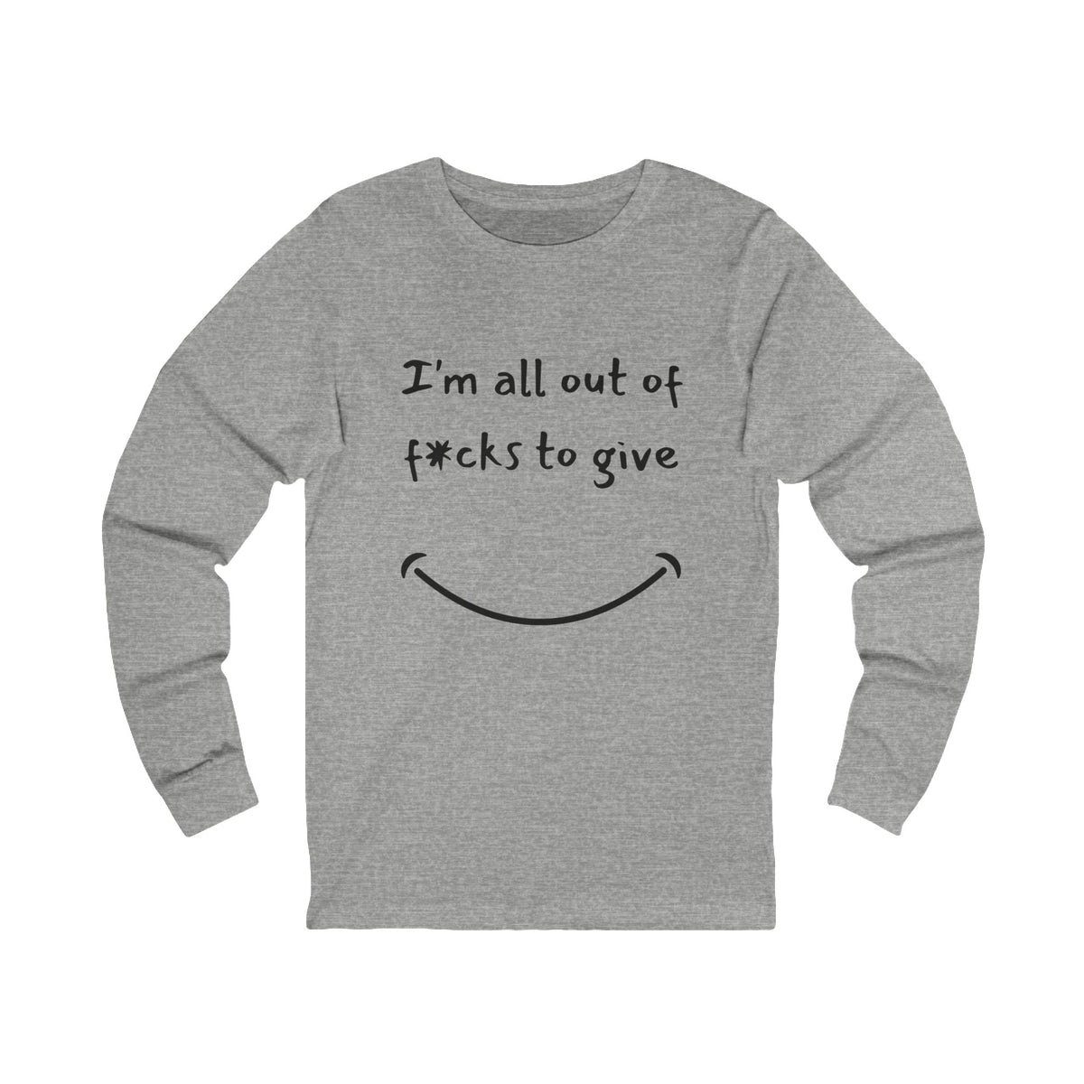 Out Of F*cks to Give Long Sleeve in Gray, front view