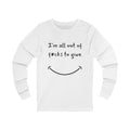 Out Of F*cks to Give Long Sleeve in White, front view