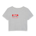 Retired Hoe Baby Tee in Gray, front view