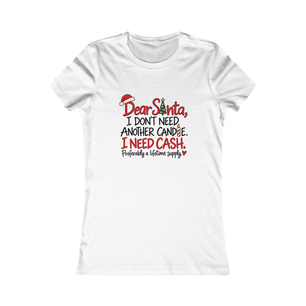 Lifetime Supply of Cash Tee in White, front view