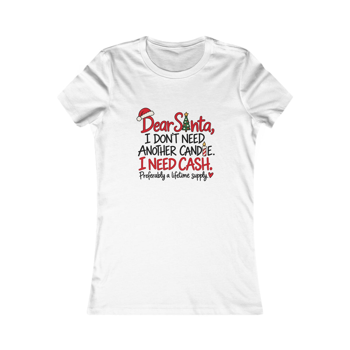 Lifetime Supply of Cash Tee in White, front view