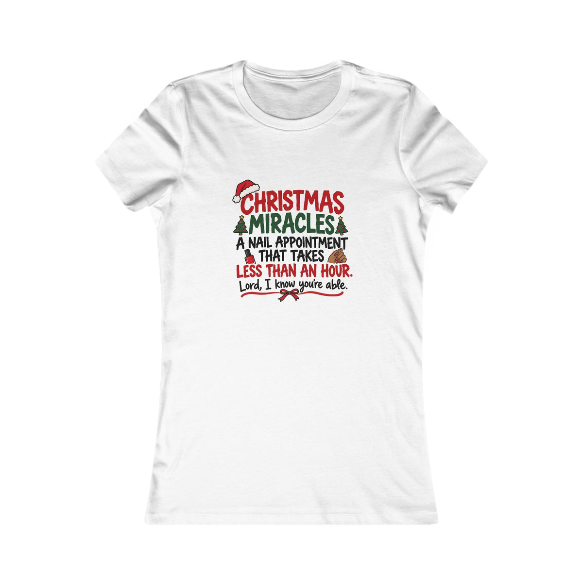 Nail Appointment Under an Hour Tee in White, front view